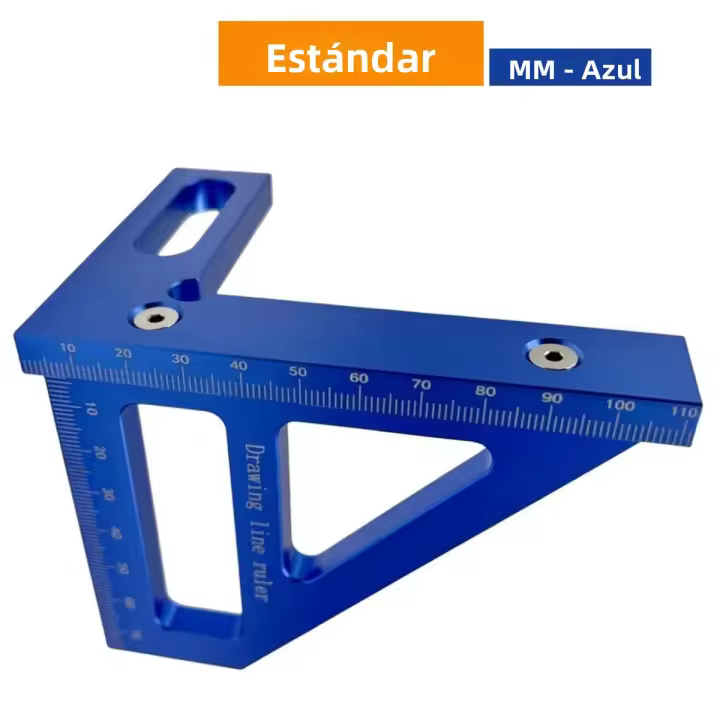 Regla De Triángulo De Miter De Aluminio Para Carpintería Precision Agujero Scribe Rectángulo Protractor De 45/90 Grados Para Madera - 1