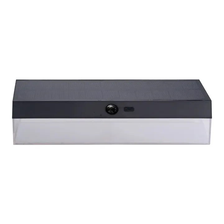 Aplique solar rectangular con sensor de movimiento y crepuscular 4w, 500lm, 3 rangos de luz 3000,4000 y 6500 k - 1