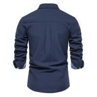 Camisa Oxford De Algodón Y Poliéster Para Hombre AIOPESON Cuello En V Manga Larga Botones Casual Negocios Primavera Otoño - details 4