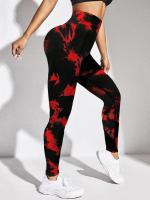 Pantalones De Yoga Para Mujer Con Cintura Alta Y Control De Abdomen Estampado Tie-Dye Leggings Deportivos De Elasticidad Alta Para Correr Y Fitness - details 4