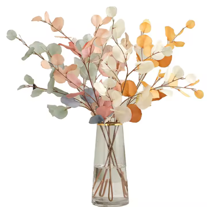 Rama Larga De Eucalipto Artificial En Seda Para Decoración De Casamiento Y Hogar Arreglo De Pared DIY Flores Falsas Sin Hojas Vivas - 1