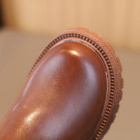 Botas Cortas Para Niños Y Niñas Estilo Británico Antideslizantes Con Cierre De Cremallera Lateral Material De Cuero Resistentes Al Desgaste Para Todas Las Estaciones - details 13