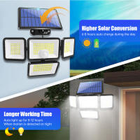 Lámpara Solar Exterior IP65 800lm Con Control Remoto Y 4 Cabezas Luz De Calle Solar Para Exterior 247 LED Resistente Al Agua Y Al Sol - details 3