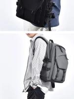 Mochila impermeable de poliéster para hombre, morral sencillo de 15 pulgadas, de Color sólido, a la moda, para ordenador de estudiante y pareja - details 9