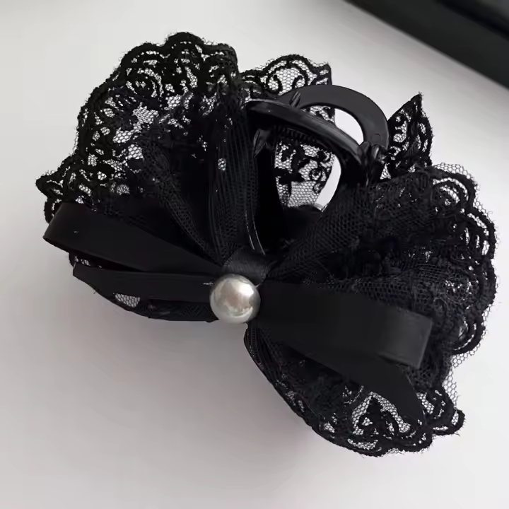 Pinza De Cabello Con Lazo De Encaje Francesa Para Mujer Accesorio De Princesa Decorativo Para El Cabello En La Mitad De La Cabeza - 1