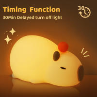 Lámpara Nocturna Para Niños De Silicona Capybara Cartoon USB Recargable Con Temporizador Y Regulación De Brillo Luces De Noche Decorativas Para Habitación - details 18