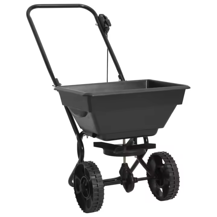 vidaXL Carrito de mano esparcidor de sal PVC y acero 92x46x70 cm 15 L - 1