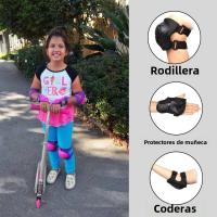 Casco Ajustable Para Niños Con Equipamiento Deportivo Protección De Rodillas Codos Y Muñecas Para Niños Y Niñas Ciclismo Patinaje Scooter - details 2