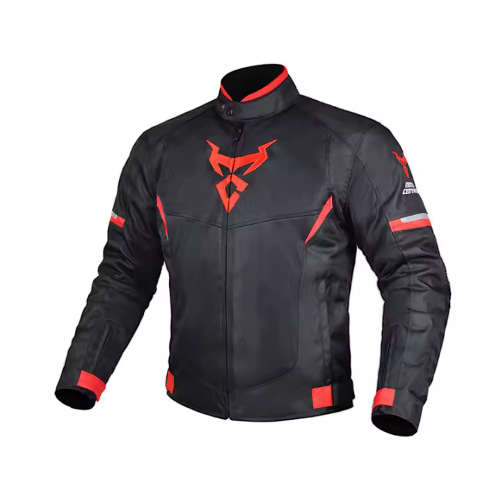 Chaqueta De Motocicleta Para Hombre Y Mujer Transpirable Y Anti-caída Con 5 Protecciones De Esponja Moto Cross Verano Talla M-3XL Colores Rojo/Gris - 1