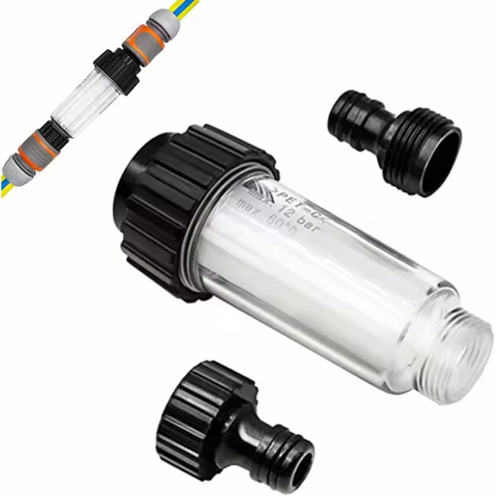 Filtro limpiador de manguera de riego, para lavadoras de alta presión, bomba de jardín, Compatible con conexión de 3/4 pulgadas, 1 ud. - 1