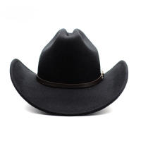 Sombrero De Vaquero Vintage Para Hombres Y Mujeres Con Borde Ancho De Cuero Estilo Jazz Cowgirl Adecuado Para Iglesia Y Casual - details 2