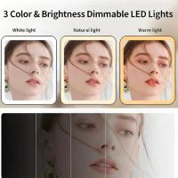 FUEN espejo inteligente, espejo de maquillaje con luz y función de aumento, espejo de maquillaje inteligente, mesa de tocador, espejo de maquillaje de viaje inteligente, espejo de maquillaje LED triple, espejo de tocador de maquillaje con luz (blanco) - details 2
