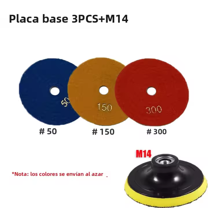 Pulidora De Diamante Para Agua 4 Pulgadas Con Disco De Arena De 50-1000 Grit Para Pulir Y Refinir Mármol Y Granito - 1