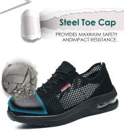 Zapatos De Seguridad Para Hombre Verano Malla Transpirable Con Punta De Acero Antideslizante Comodidad Al Trabajar Al Aire Libre - details 2