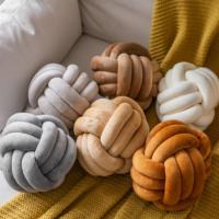 Cojín Decorativo De Velours Blanco Grande Hecho a Mano Con Nudo Moderno Y Cómodo Para Sofa Y Decoración De Navidad - details 11