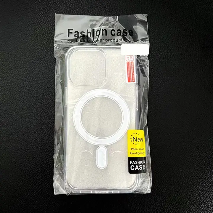Funda Magnética Original Para iPhone 15 14 plus 13 12 11 pro Max X Xs Xr 7 8 Se Acrílico Transparente Compatible Con Wireless Charging - 1