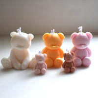 Molde De Velas De Silicona 3D Oso Cartoon Lindo Para Hornear Y Hacer Sabores Molde Para Hacer Cubos De Hielo Y Bocadillos Regalo Para Fiesta De Cumpleaños Y Boda - details 1