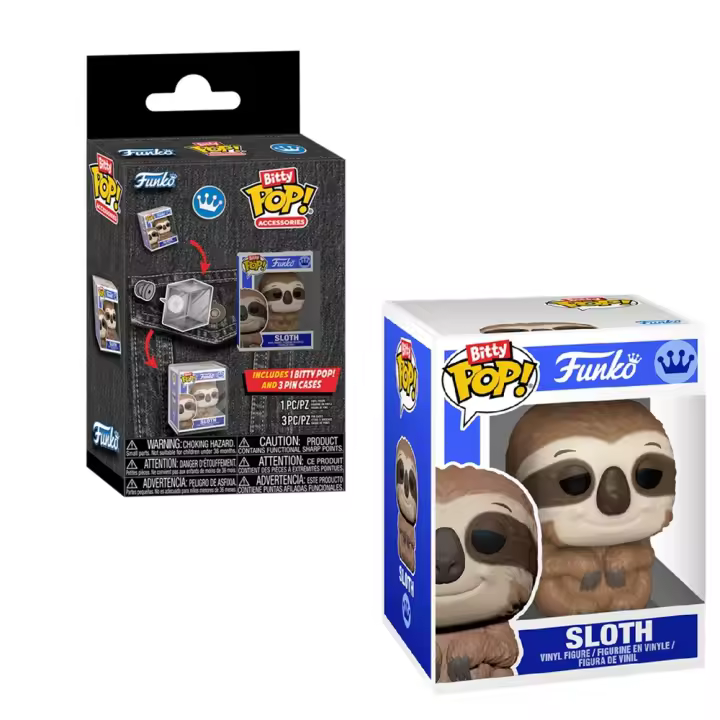 FUNKO BITTY POP! ACCESORIOS - PACK DE PEREZOSO Y 3 PROTECTORES DE PIN, 81650, TIENDA CON LICENCIA OFICIAL - 1