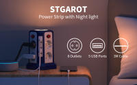 Protector contra sobretensiones de enchufe múltiple de la UE, tira de alimentación múltiple de 8 entradas con 5 USB, enchufe múltiple con Cable de extensión de 3M, 10A - details 0