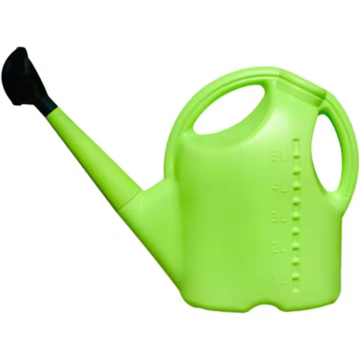 Regadera de 5 l para plantas de exterior con pico largo extraíble, regadera de boca larga para horticultura, regadera de plástico para flores de jardín, plantas de exterior, flores de interior (verde), 1 unidad - 1