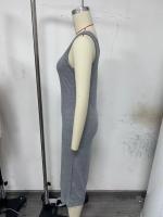 Conjunto De Vestido Y Sudadera Para Mujer 2 Piezas Color Sólido Casual Otoño Invierno Cuello En V Sin Mangas Bodycon Vestido - details 5