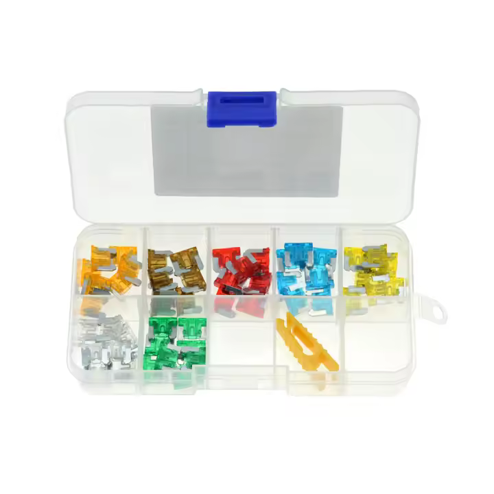 50pcs De Fusibles De Hoja Micro Para Coche Y Camión 5A 7.5A 10A 15A 20A 25A 30A En Caja De Plástico Con Clip Assortment - 1