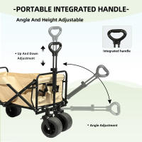 S7 STAR Carro Plegable para Jardín, Carro Transporte con Rueda Grande, Carrito Playa con Asa Telescópica, Carretilla Jardín con Lona Extraíble, Carro Camping Multiuso con Bolsa Transporte,  Carrito Multiusos Ideal Playa, Compra, Jardín o Camping - details 2