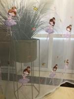 Cortina Bordada De Niña Para Dormitorio Estilo Moderno Translúcida Hecha De Poliéster 100% Diseño De Mujer Bailando Ventanas Pequeñas Frescas - details 11