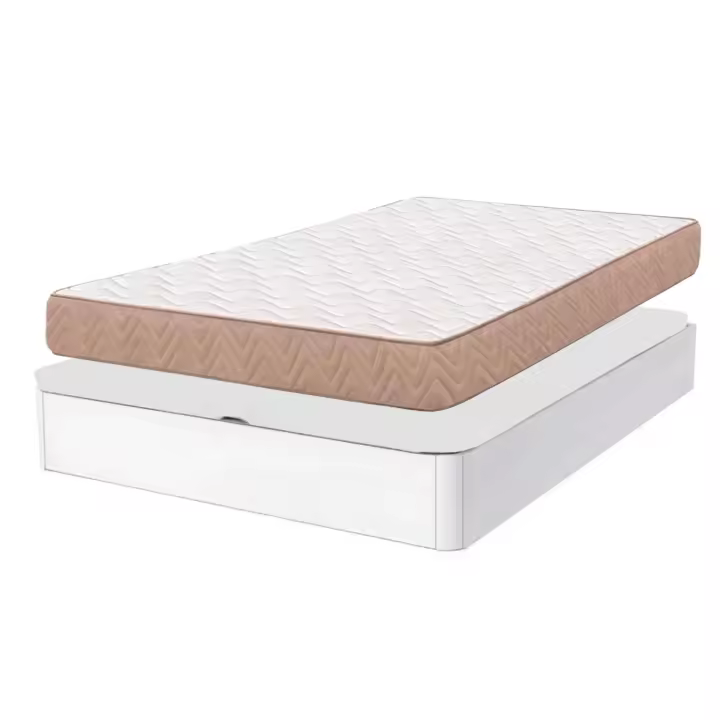 Pack de Descanso formado por Canapé Sassy y Colchón Maxi Basic en Color Blanco 150x190 cm - 1