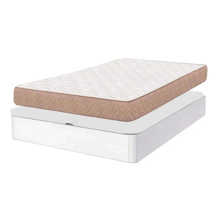 Pack de Descanso formado por Canapé Sassy y Colchón Maxi Basic en Color Blanco 135x190 cm - 1