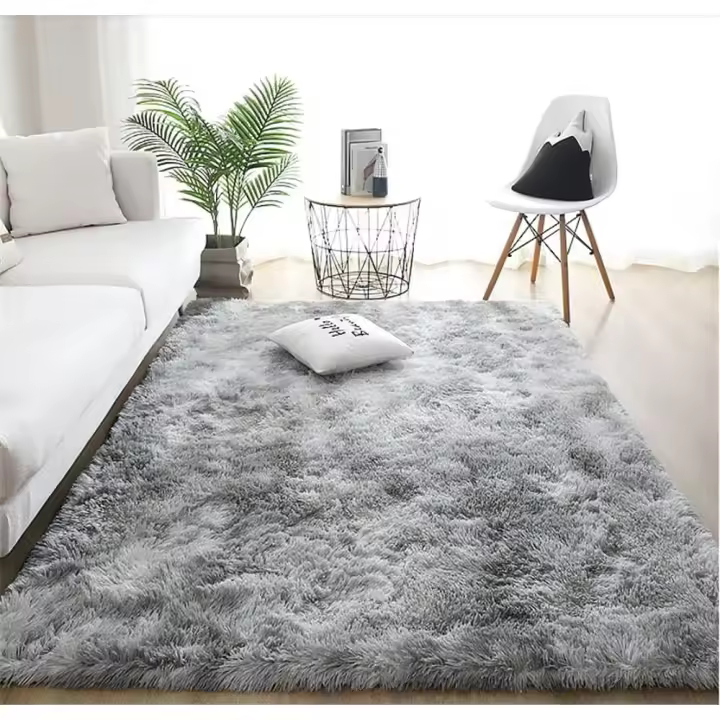 Fluffy Floor Mat Fluffy Faux Fur Area Rug Decorative Gradient Floor Mat for Bedroom Living Room ing Room (Light Grey, 80×120cm) - 1