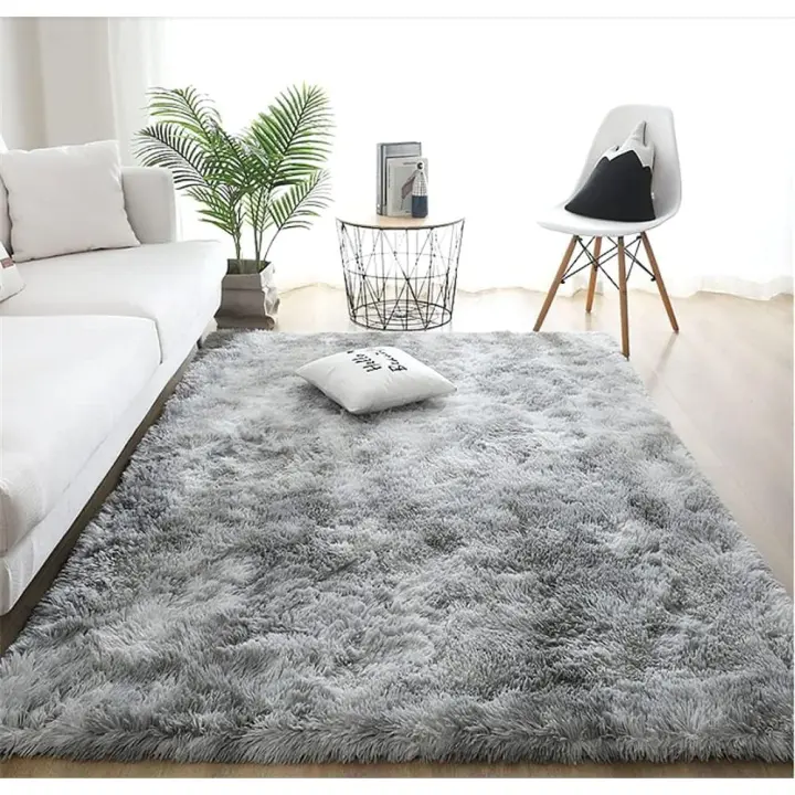 Fluffy Floor Mat Fluffy Faux Fur Area Rug Decorative Gradient Floor Mat for Bedroom Living Room ing Room (Light Grey, 80×120cm) - 1