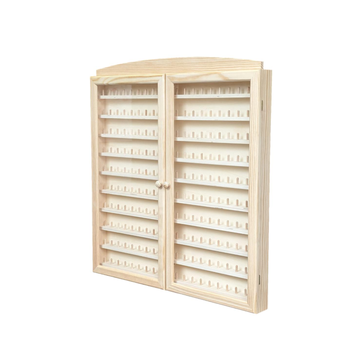 Vitrina Expositora para 200 Dedales en Madera Natural