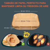 COSORI de 5,5 L - 50 piezas de Papel para freidora de Aire-Incluye todos los utensilios necesarios como pinzas, Moldes de silicona para freidora y bandejas Planas y profundas - details 4
