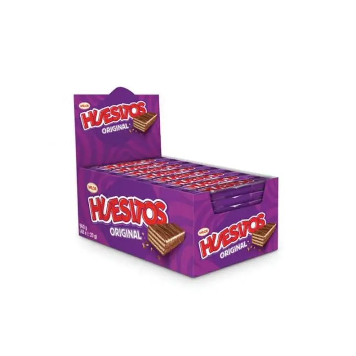 Huesitos barritas de chocolate original - Barritas de galleta crujiente y ligera recubiertas de chocolate con leche Valor. Tamaños: 48unidades x 20gr / 24unidades x 40gr - 1