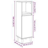 vidaXL Armario de baño madera contrachapada gris hormigón 30x30x100 cm - details 6