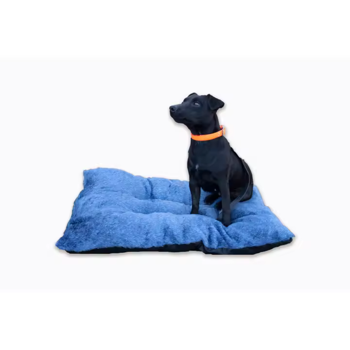 Cama para Perros de Felpa Azul - Acolchada y Antideslizante | Lavable a Máquina y Multiuso | Ideal para Mascotas de Todas Las Razas y Tamaños - 1