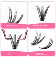 Kit de pestañas postizas de racimos: Juego de extensiones de pestañas de volumen ultra denso con aplicación de calor segmentada. - details 39