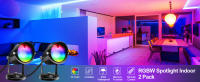 2PCS Luces De Escenario RGB De 16 Colores Con Control Remoto Para Jardín 4 Modos De Iluminación Protección IP65 Fuente De Alimentación AC 110-240V Plugs EU/US/UK - details 0