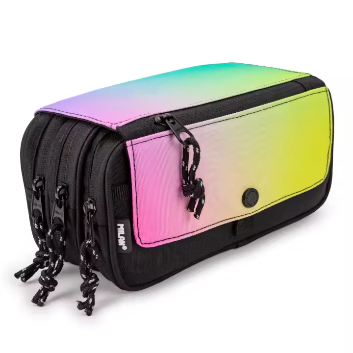 Milan Sunset - Estuche Portatodo Triple con Cuatro Cremalleras para Material Escolar - 1