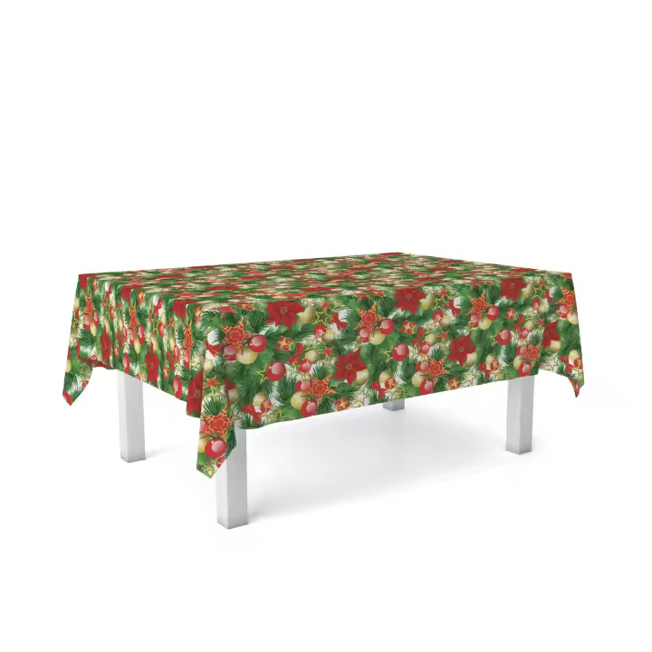 Mantel Resinado Estampado Navidad Modelo Estrella - Diferentes medidas - Colección invierno navidad - Fabricado en España - Donegal Collections - 1