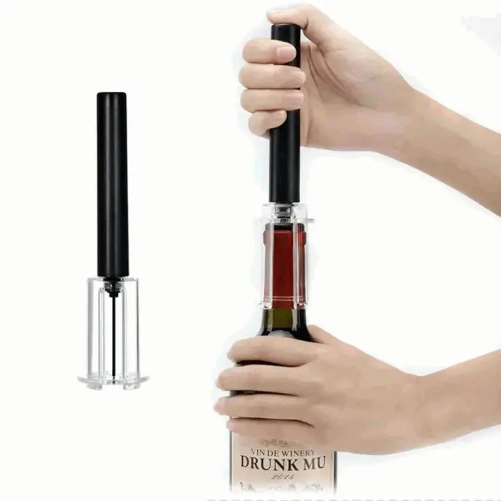 CHEFZOCO Abridor de Vino Aire Comprimido Presión, Sacacorchos de aire comprimido, Sacacorchos de bomba de aire, Descorchador de aire, Abrebotellas Vino, Mango de plástico, Uso domestico y profesional - 1