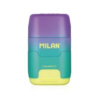 MILAN 4721116 - 1x Afilaborra Combinación de Goma de Borrar y Sacapuntas Doble. COMPACT Sunset, Material Escolar Primaria, Secundaría y Universidad, Recambio, Colores Surtidos (Verde, Rosa, Violeta y Amarillo), Vuelta al Cole, Colegio - details 4