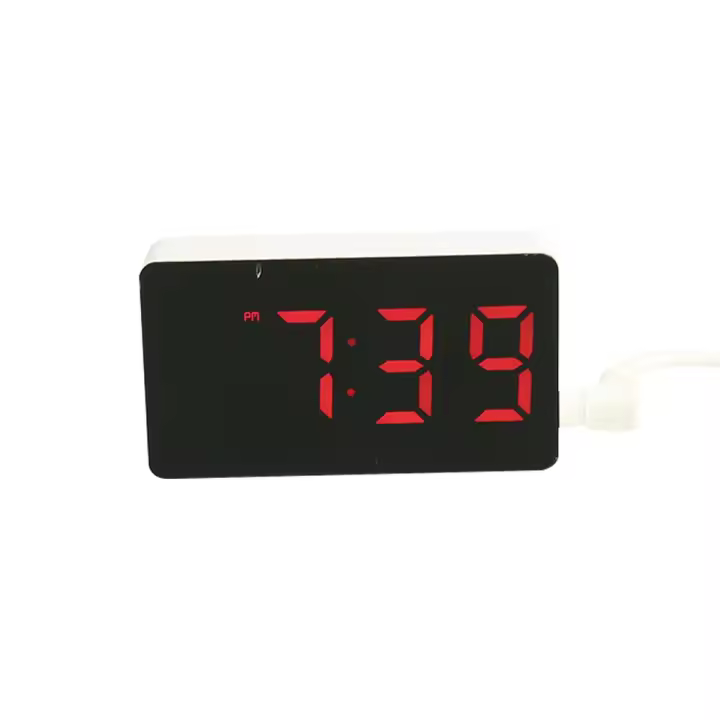 Reloj De Alarma Digital LED Espejo Pequeño Para Decoración De Habitación Moderno Con Luz Trasera Tablero De Control De Tiempo Accesorio Para Escritorio - 1