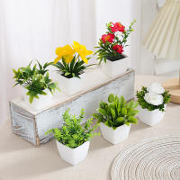 Juego De 6 PCS De Plantas Simuladas En Macetas Para Decoración De Oficinas Negocios Foyer Jardín Y Courtyard - details 0