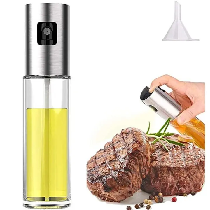 Pulverizador de aceite Mister para Cocinar Spritzer de Aceite de Oliva para freidora, Vinagre, dispensador de aceite vegetal, mini utensiilios de Cocina portátiles para Ensalada, hornear, Asar, barbacoa, asar (Embudo de regalo) - 1