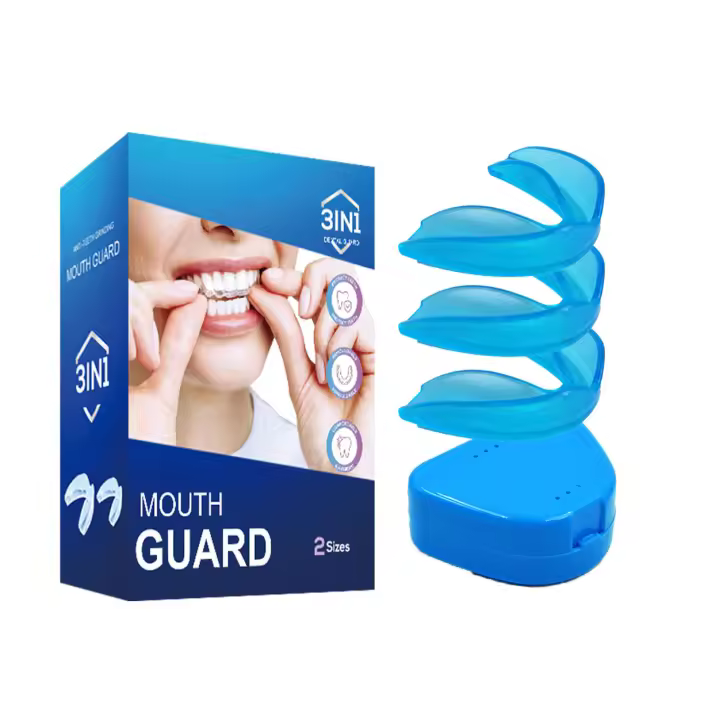 Protector De Bocaza Azul Con Estuche De Almacenamiento Antigruñido De EVA Guía De Protección Oral Para Deportes Para Parar La Bruxismo En Noche - 1