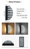 Lámpara De Pared LED Impermeable IP66 Para Exteriores Y Interiores Moderna Iluminación Para Hogar Balcón Porche Jardín Con Sensor De Movimiento AC85-265V - details 3