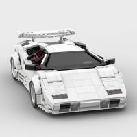 Kit De Construcción De Coche Deportivo Countach LP5000 QV Mini Modelo De Carreras Rojo Y Blanco Bloques De Construcción Técnica Supercar Para Niños Juguetes DIY Regalo - details 1