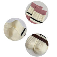 3 Pares De Medias Largas De Punto Para Mujer En Colores Rosados Estilo Universitario Cómodas Transpirables Absorbentes De Sudor Casual - details 8